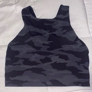 athleta camo workout built in bra top